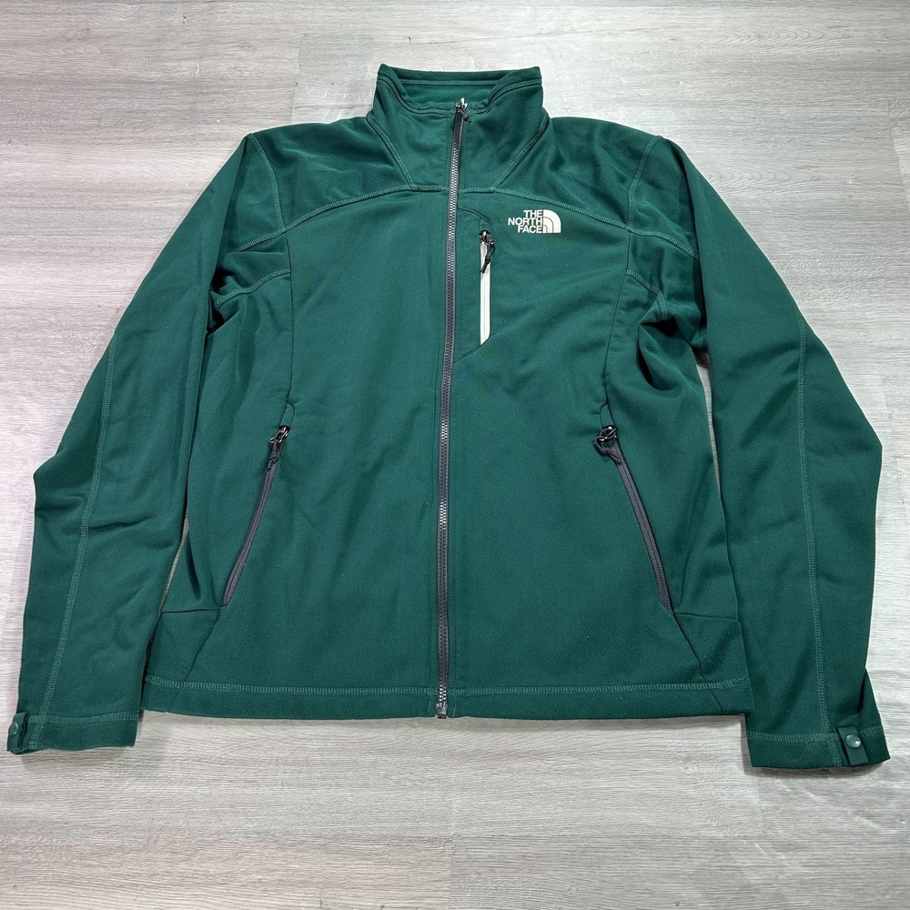 The North Face Jacket Mens Medium Green Softshell Full Zip Hiking‎ Outdoor Lined